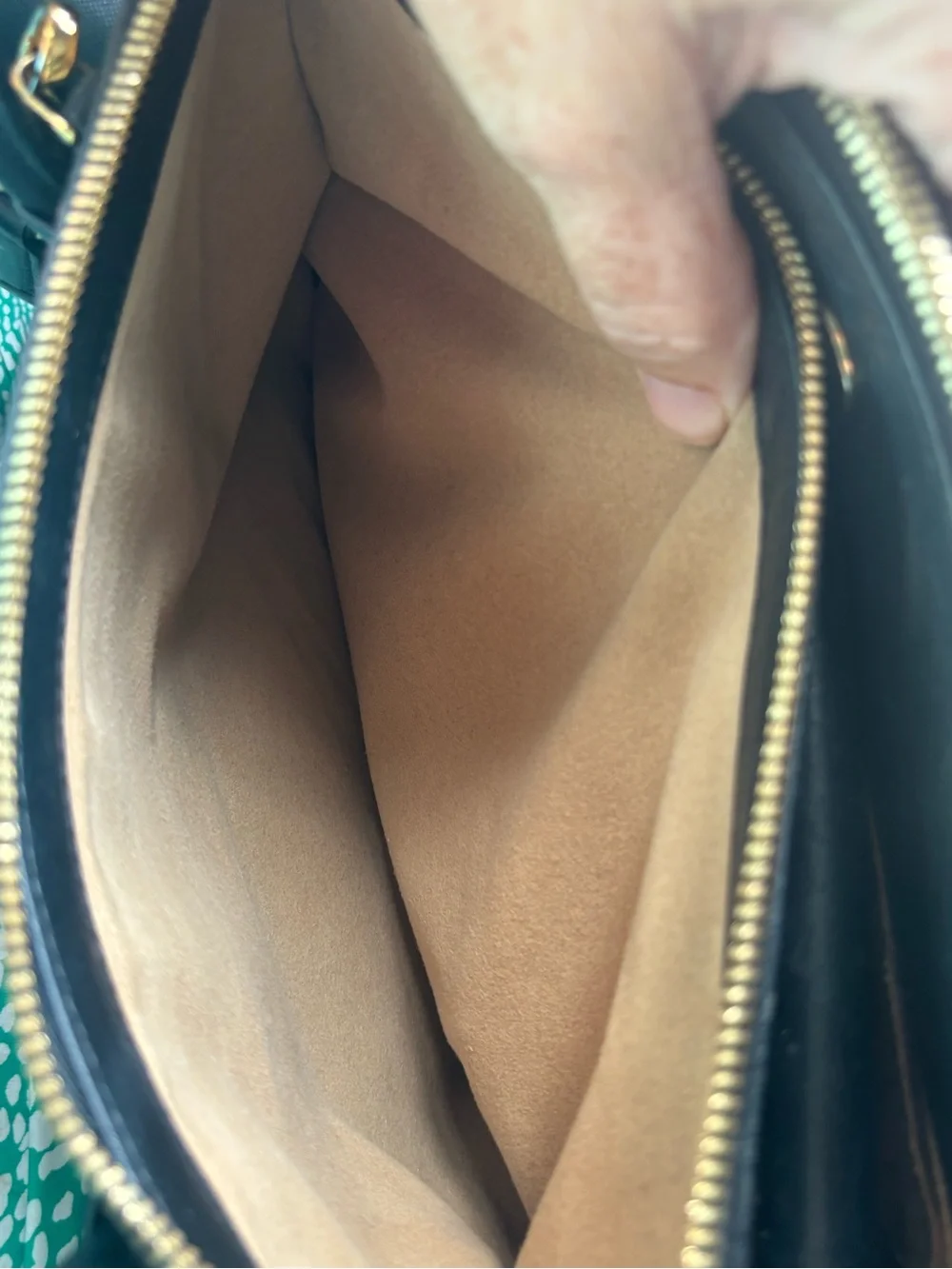 MCM Metallic Gold Visetos Kathy Double Zip Tote